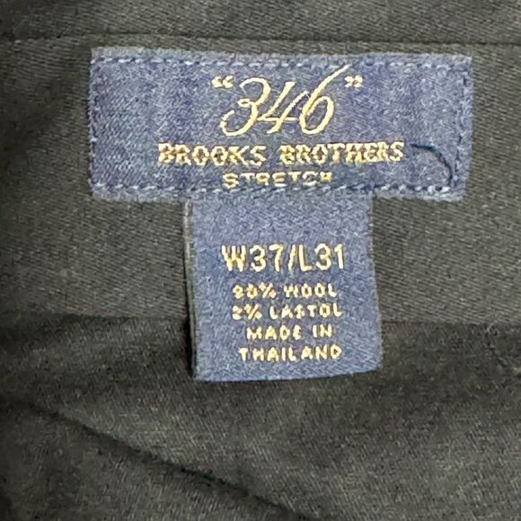 Brooks Brothers Stretch Mens W37 L28 Grey Wool Blend Striped Dress Pants - Picture 3 of 8
